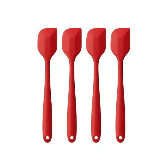Espátulas Silicone Vermelhas Premium Utensílio Cozinha Profissional 27 cm