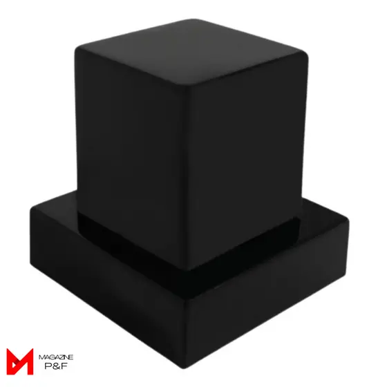 Acabamento Registro Quadrado Chuveiro Luxo ABS Preto Padrão Deca 1/2 e 3/4