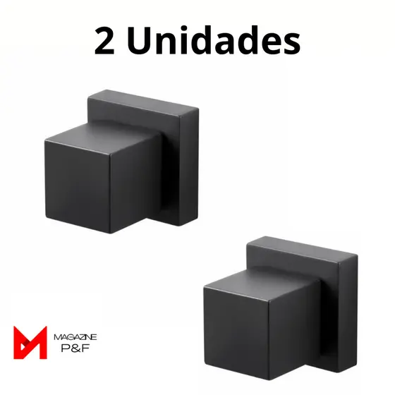 KIT 2 Acabamento Registro Quadrado Chuveiro Luxo ABS Preto Padrão Deca 1/2 e 3/4