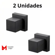 KIT 2 Acabamento Registro Quadrado Chuveiro Luxo ABS Preto Padrão Deca 1/2 e 3/4