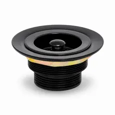 Válvula Americana Black Pia Cozinha 3.1/2" ABS Ralo De Pia Preto Fosco