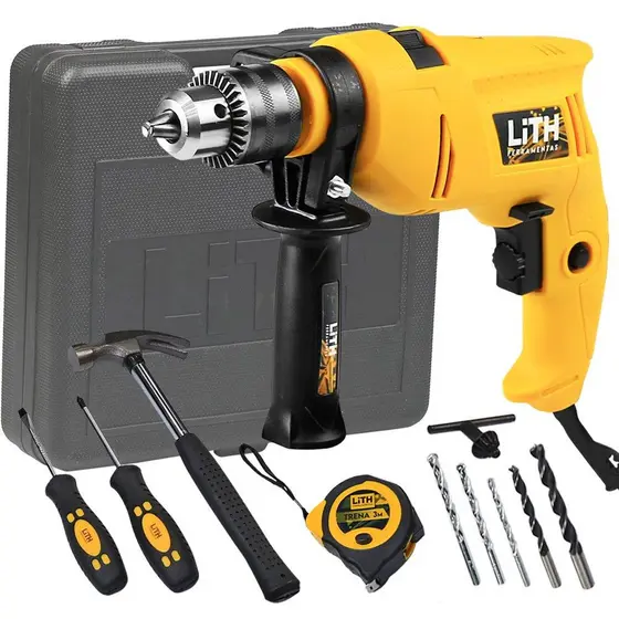 Furadeira de Impacto 1/2 Pol 720W 110V com Maleta Acessórios