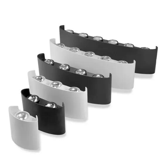 Arandela LED Meia Lua 4W / 6W / 8W – Preto ou Branco | Bivolt IP65