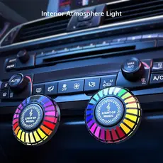Lâmpada LED RGB Ritmo Musical para Carros – Atmosfera com Controle de Som e App (256 Cores)