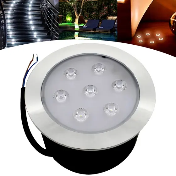 Balizador Spot LED Embutir Chão Piso Jardim 7W Luz IP67 Bivolt 60Hz