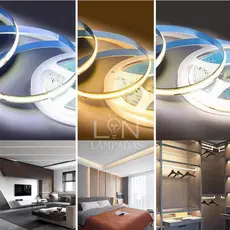 Fita LED COB 50 Metros 3528 – 12V | 320 LEDs/m | Luz Fria, Neutra ou Quente