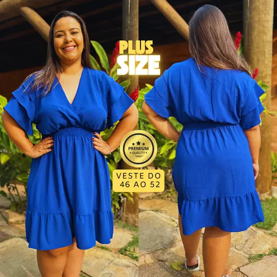 Vestido Plus Size Soltinho Levinho Veste 46 ao 52 Moda Evangélica