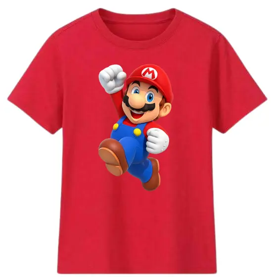 Camiseta Infantil Mario Bros Luigi Algodão Unissex