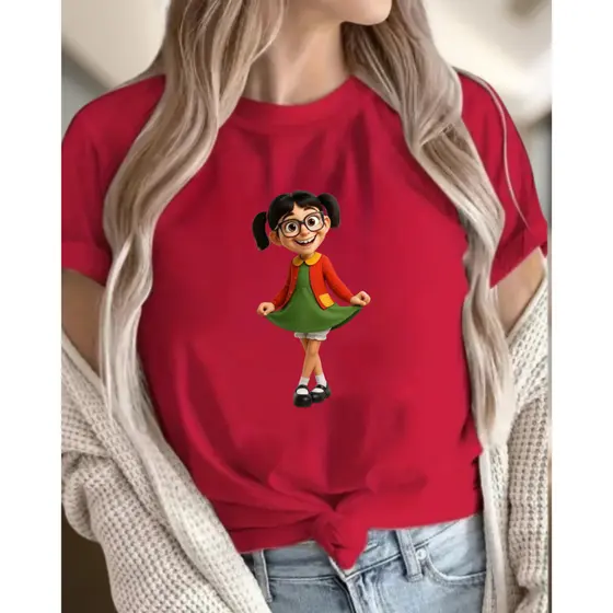 Camiseta Feminina Over Vizinhança Chaves Chiquinha Dona Florinda Dona Clotilde Algodão