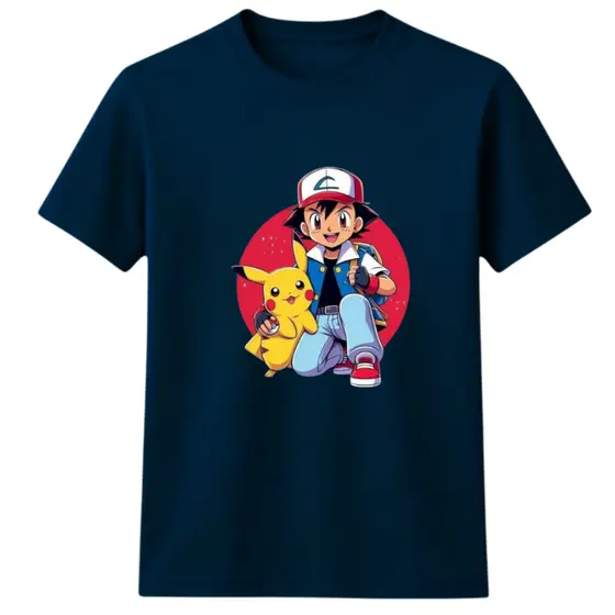 Camiseta  infantil  Tecido Premium Algodão Pokemon amigos desenho crianças - Várias cores - 2 ao 14