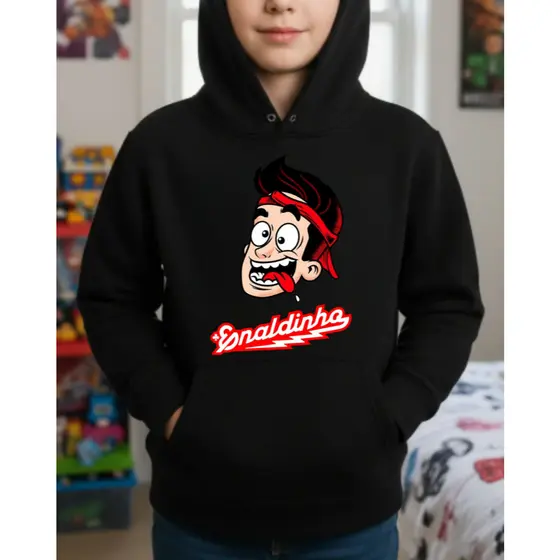 Blusa Moletom Infantil Enaldinho Youtuber Gamer Capuz Bolso Canguru Casaco Inverno 4 ao 14