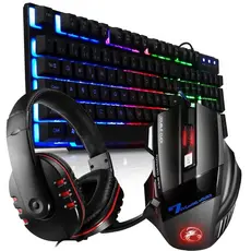 Kit Teclado Semi Mecânico Gamer+Headset+Mouse