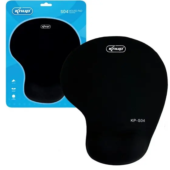 Mouse pad Ergonomico Apoio Punho Pulso Gel Emborrachado Escritório 22x19cm KP-S04