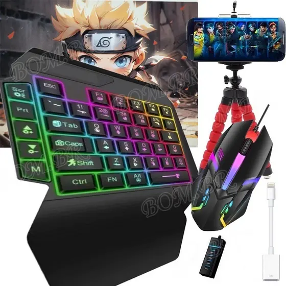 Kit Mobilador Para Celular Completo Teclado + Mouse Gamer +hub tipoc