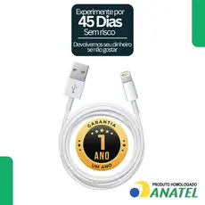 Kit Cabo iPhone USB Tipo A Lightning 1 Metro Carrega e Transfere Dados 11 12 13 14 Pro Max XR Plus