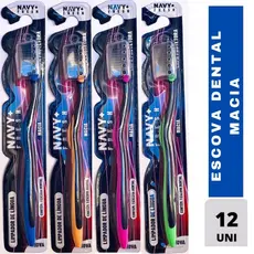 Kit Pacote Com 12 Escovas De Dente dental Macia Adulto Com Capa Protetora e Limpador De Lingua