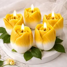 KIT 10 Velas Rosas Tulipas Perfumadas Lembrancinha Festa