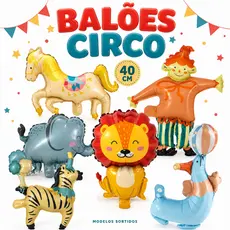 Kit 10/20/50 Balão Circo Mágico Palhaço Metalizados 40cm Centro Mesa Festa Infantil Decoração