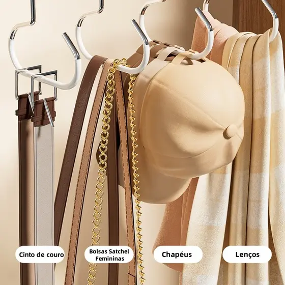 Cabide multifuncional de aço inoxidável para pendurar chapéus, cachecóis e roupas íntimas