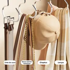 Cabide multifuncional de aço inoxidável para pendurar chapéus, cachecóis e roupas íntimas