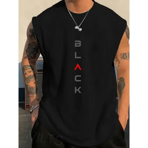 Regata Machão Oversized BLACK 100% Algodão Malha 30.1 Academia Verão
