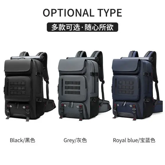 Mochila masculina para caminhadas ao ar livre, bolsa de viagem de grande capacidade, mochila escolar antifurto, bolsa pa