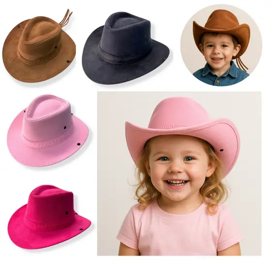 Chapéu Cowboy Festa Junina Infantil Camurça Ana Castela Peão Boiadeiro Boiadeira