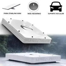 Suporte Para Starlink Mini Veicular Externo Teto Fechada + 4 Ímãs 66mm ou 88mm Neodímio Carro Case