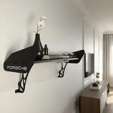 Prateleira Em Aço Industrial Estante Suporte De Parede Aerofolio Rack Organizadora Preto Quarto