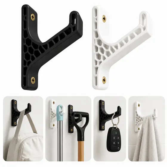Kit 2 Gancho Parede Suporte Reforçado Multiuso Funcional Resistente Pendurar Porta Cabide