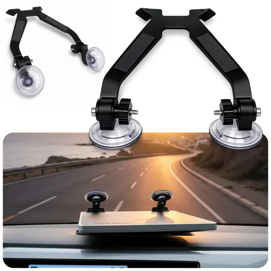 Suporte Em Aço Para Antena Starlink Mini + 2 Ventosas Premium Reforçada Painel Vidro Carro Trailer
