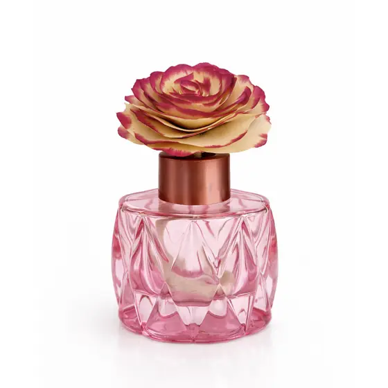Difusor Aromatizador Decorativo Rosa 80ml Vidro Flor Premium Lavabo Ambiente Presente Feminino Decor