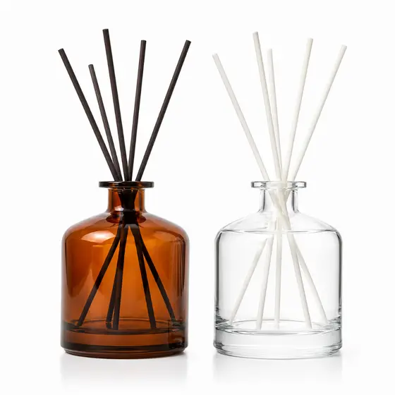 Difusor de Ambiente Elegante Vidro 500ml com 5 Varetas de Fibra 25cm Frasco Aromatizador Luxo