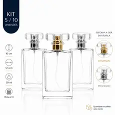 Kit 5 ou 10 Frascos Vidro Perfume 50ml Válvula Spray HomeSpray Aromatizador Ambiente Lembrancinha