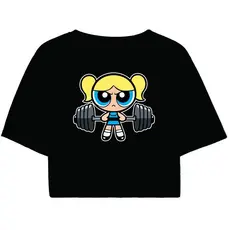 Cropped Feminino Preto blogueira Academia malhação fitness gym lindinha as meninas super poderosas