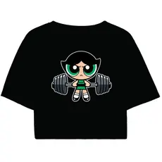 Cropped Feminino Preto Academia malhação fitness gym docinho as meninas super poderosas
