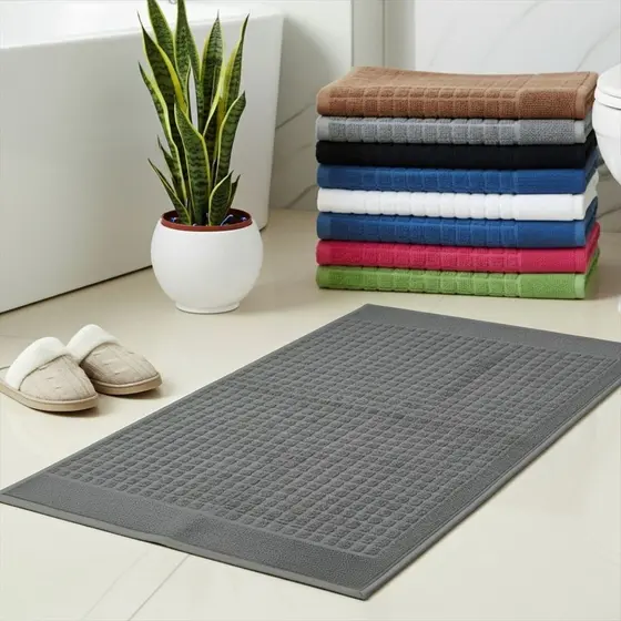 Kit 5 ou 10 Tapete Para Banheiro Toalha De Piso Atoalhado Absorvente 45cm x 70cm