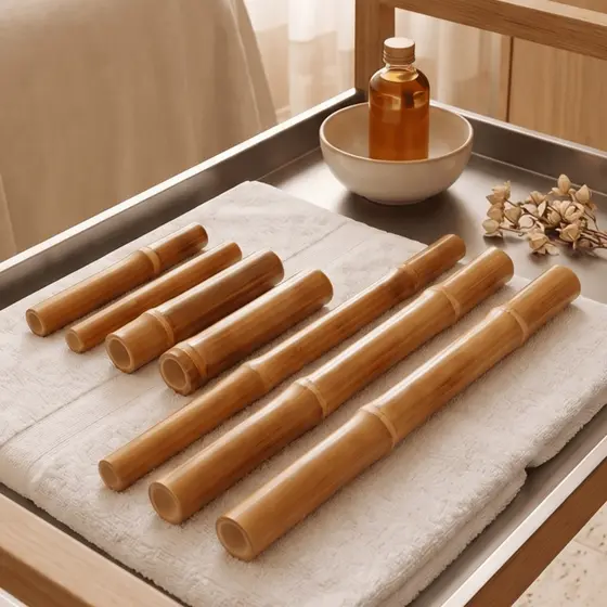 Kit Bambu 7 Peças para Massagem Modeladora Corpo e Face Redutor Medidas Profissional Maçaricado