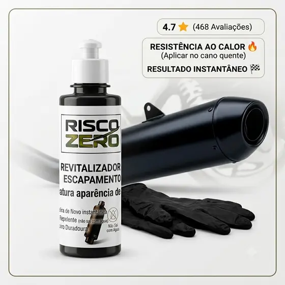 Renovador De Escapamento Moto 250ml Preteador De Escapamento