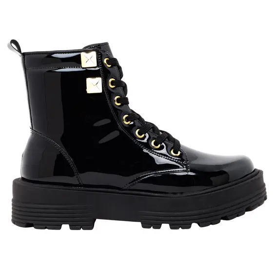 Bota Coturno Tratorada Cano Curto Com Detalhe