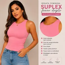 REGATA FEMININA SUPLEX ROMANTIC FORRO DUPLO LISA MODA BLOGUEIRA PREMIUM