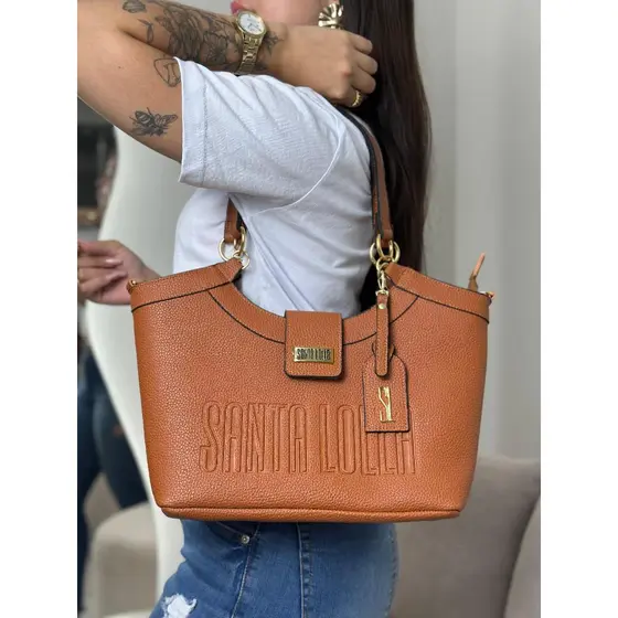 Bolsa feminina luxo grande de ombro e transversal estruturada espaçosa com design elegante
