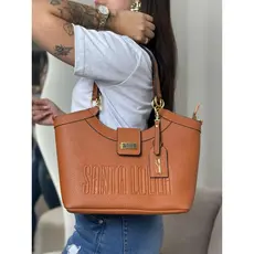 Bolsa feminina luxo grande de ombro e transversal estruturada espaçosa com design elegante
