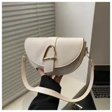 Bolsa feminina pequena de ombro meia lua baguete luxo com alça transversal removivel