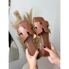 Sandália chinela rasteirinha confortável macia elegante moderna formato H