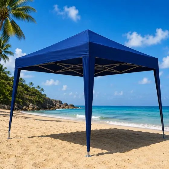 Tenda Gazebo 3x3 Dobrável Impermeável Sanfonada Proteção UV Praia Camping Eventos Com Pesos