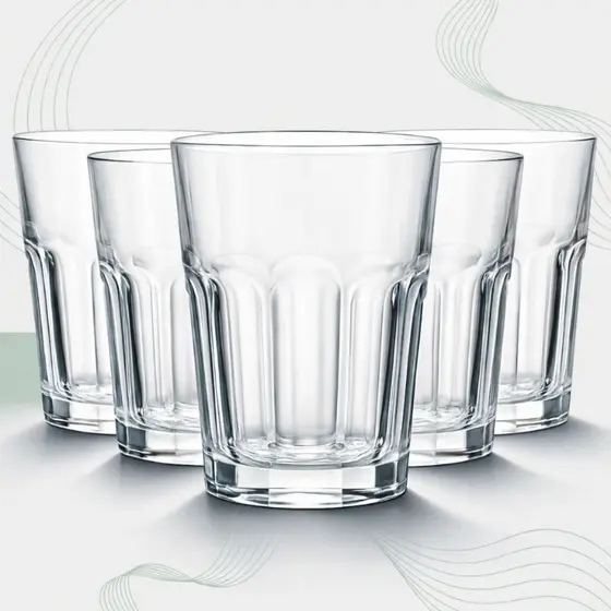 Jogo de Copos de Vidro 350ml Kit Água Suco Drink Refrigerante | Mesa Posta Cozinha