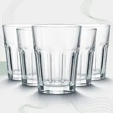 Jogo de Copos de Vidro 350ml Kit Água Suco Drink Refrigerante | Mesa Posta Cozinha