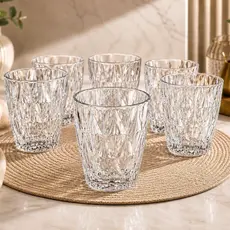 Jogo de Copos Diamond 300ml Vidro Alta Resistência Diamante Drinkss