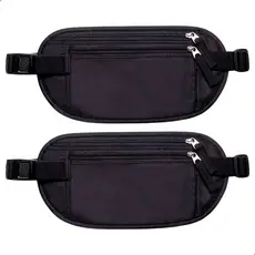 Kit 2 Pochete Doleira Antifurto Bolsa Cintura Esporte Corrida Academia Viagem Celular Documentos